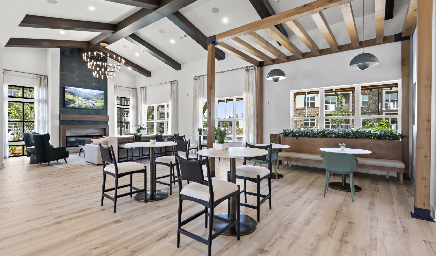 Clubhouse Lounge Area at The Averly Collins Hill Apartments in Lawrenceville, GA